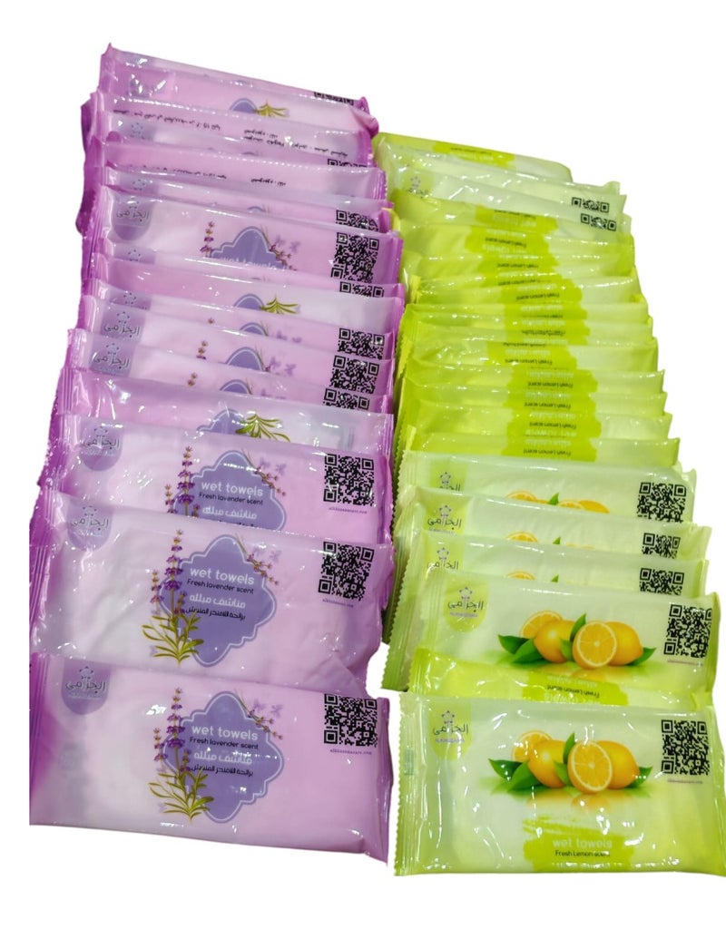 الخزامى منشفة مبللة منعشة برائحة الليمون 25قطعة و منشفة منعشة برائحة اللافندر25 قطعة - Image 3